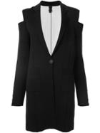 Vera Wang Cold Shoulder Knit Coat - Black