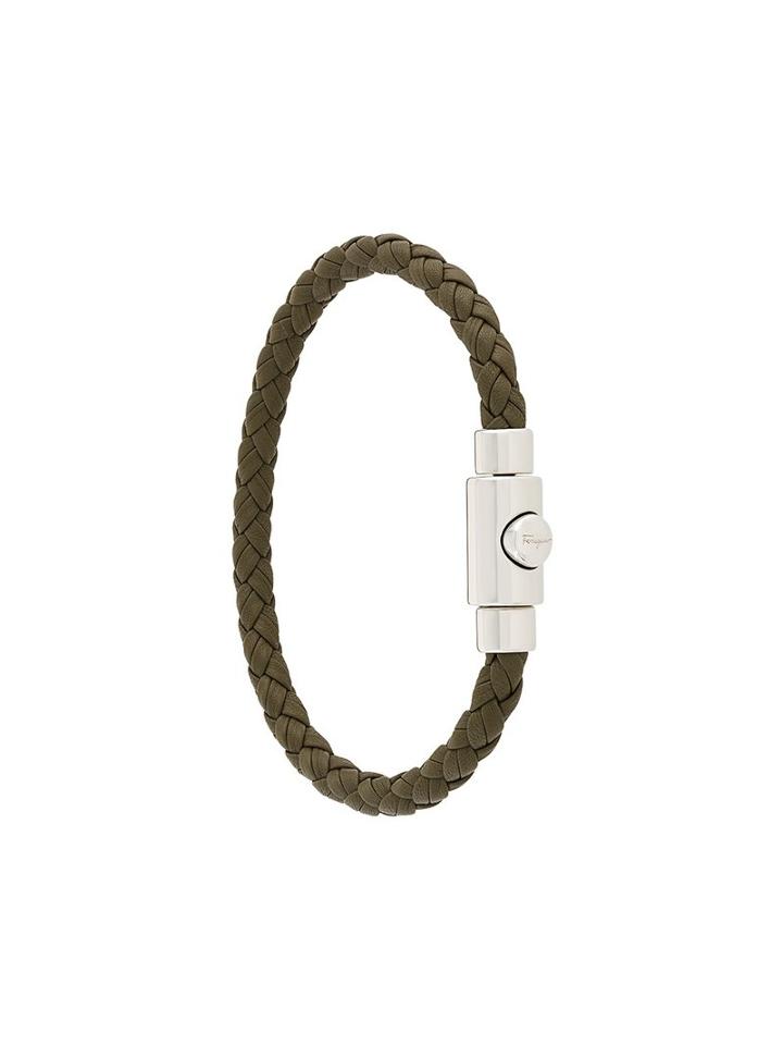 Salvatore Ferragamo Button-fasten Bracelet, Men's, Brown