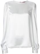 Msgm - Tie Sleeve Blouse - Women - Acetate/viscose - 48, White, Acetate/viscose
