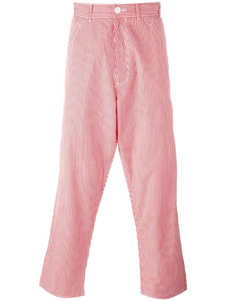 Comme Des Garçons Pre-owned Gingham Check Trousers - Red