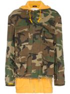 R13 Camouflage Hooded Cotton Jacket - Brown
