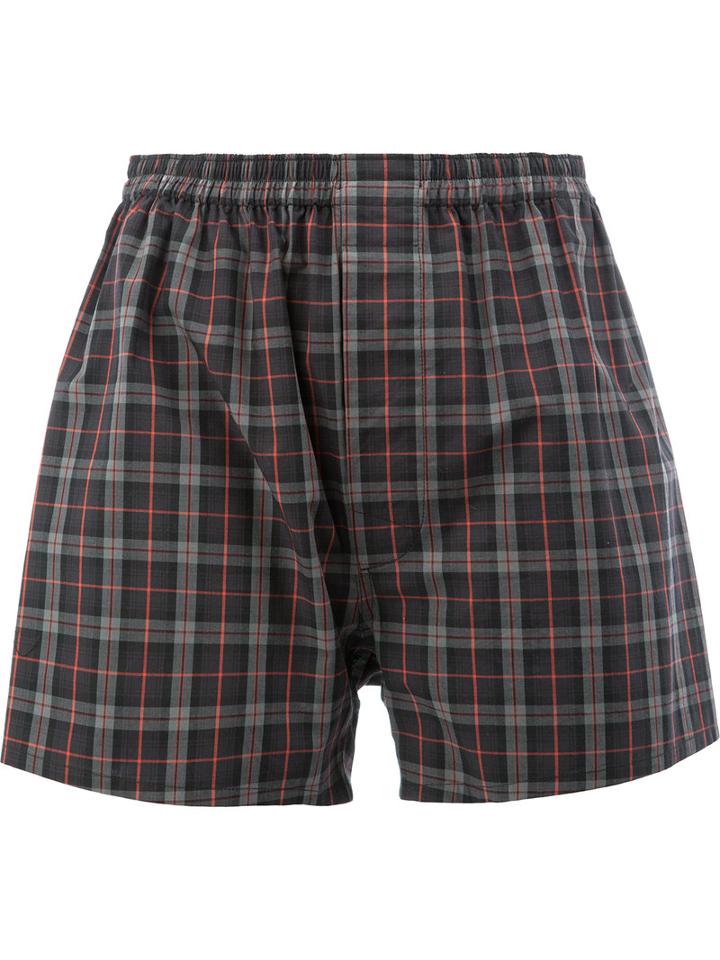 Maison Margiela - Boxer-style Check Casual Shorts - Women - Cotton - 42, White, Cotton