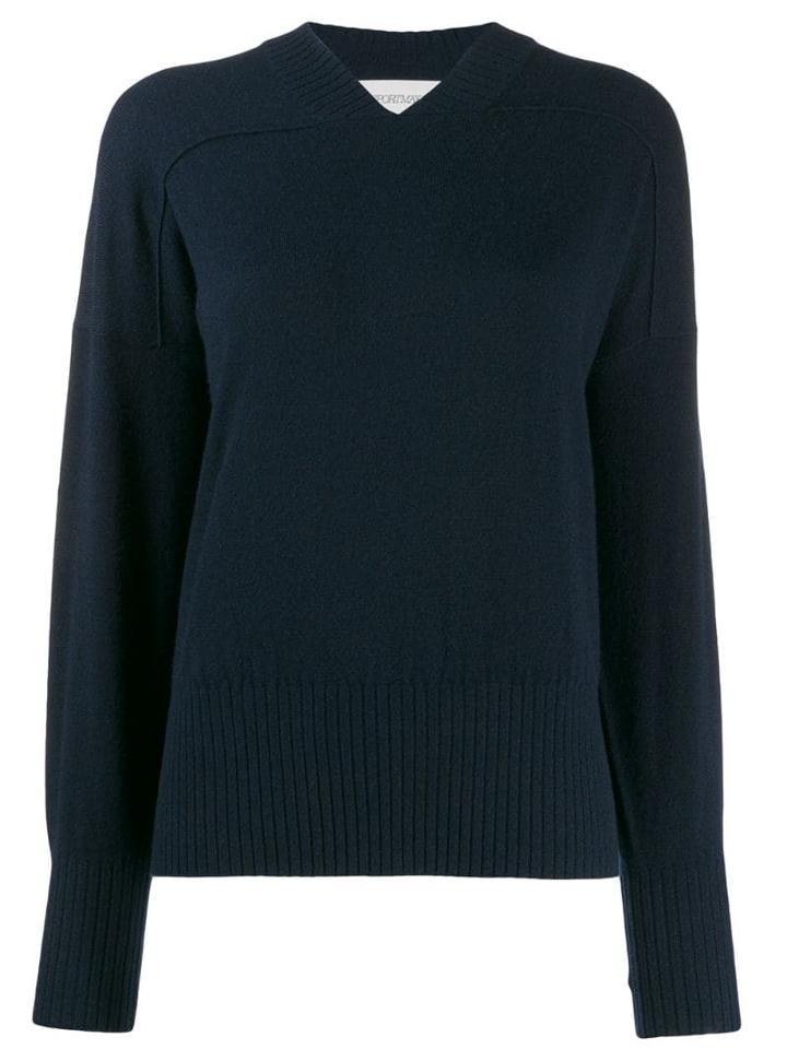 Sportmax Long-sleeve Fitted Sweater - Blue