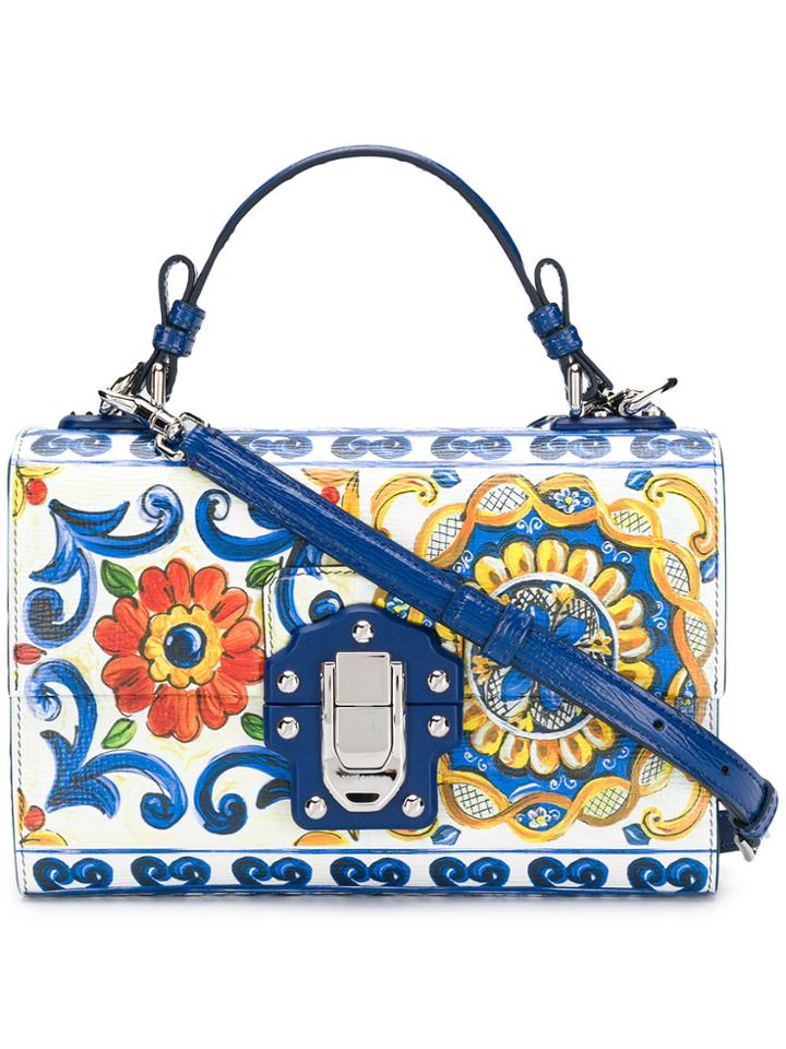 Dolce & Gabbana Tile Print Shoulder Bag - Blue