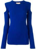 Erika Cavallini Slit Sleeves Top, Women's, Size: Small, Blue, Polypropylene
