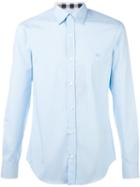 Burberry Slim Fit Shirt, Men's, Size: Large, Blue, Cotton/spandex/elastane