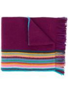 Paul Smith Striped Knit Scarf - Purple