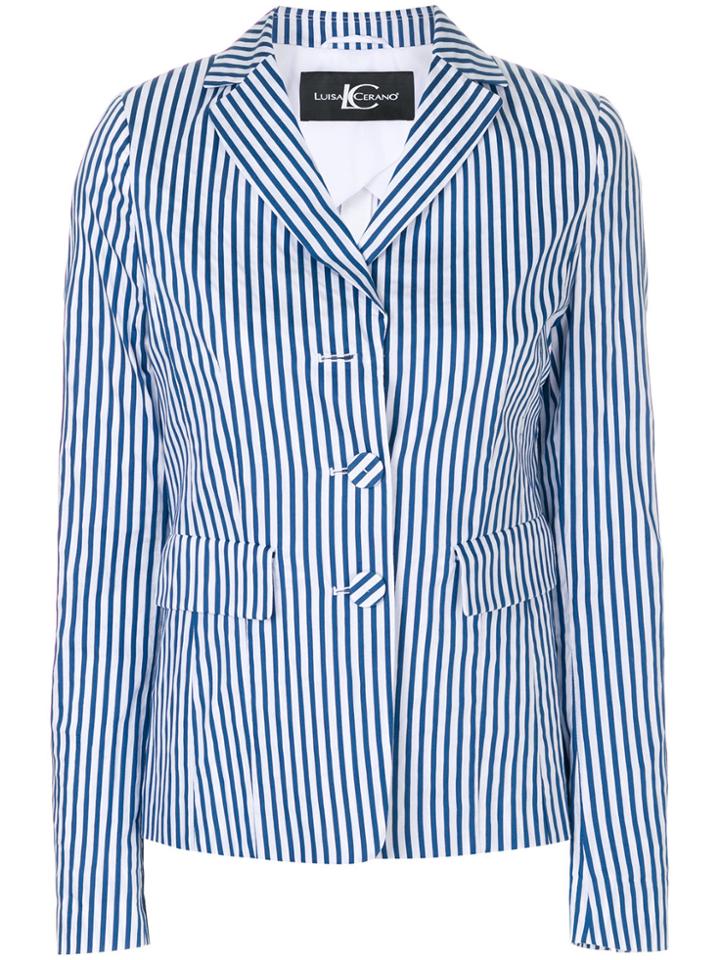 Luisa Cerano Striped Blazer - Blue