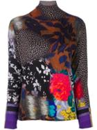 Etro Mix Print Roll Neck Jumper, Women's, Size: 40, Silk/cashmere