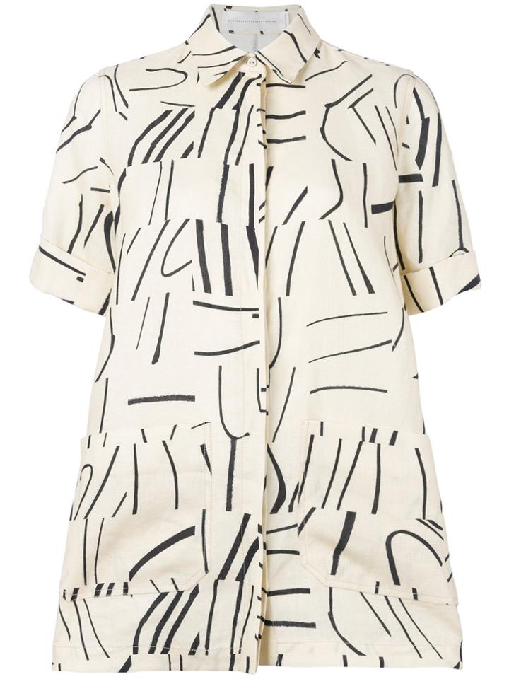 Victoria Victoria Beckham Printed Patch Pocket Shirt - Nude & Neutrals