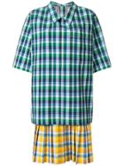 Thom Browne Polo Collar Pleated Bottom Dreshort Sleeve In Small Madras