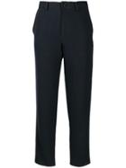 Y's Cropped Slim Fit Trousers - Blue