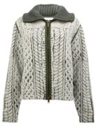 Maison Margiela Printed Knit Jacket, Women's, Size: Small, Green, Wool