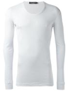 Dolce & Gabbana Ribbed T-shirt, Men's, Size: 54, White, Cotton