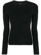 Rag & Bone Rib Knit Fitted Sweater - Black