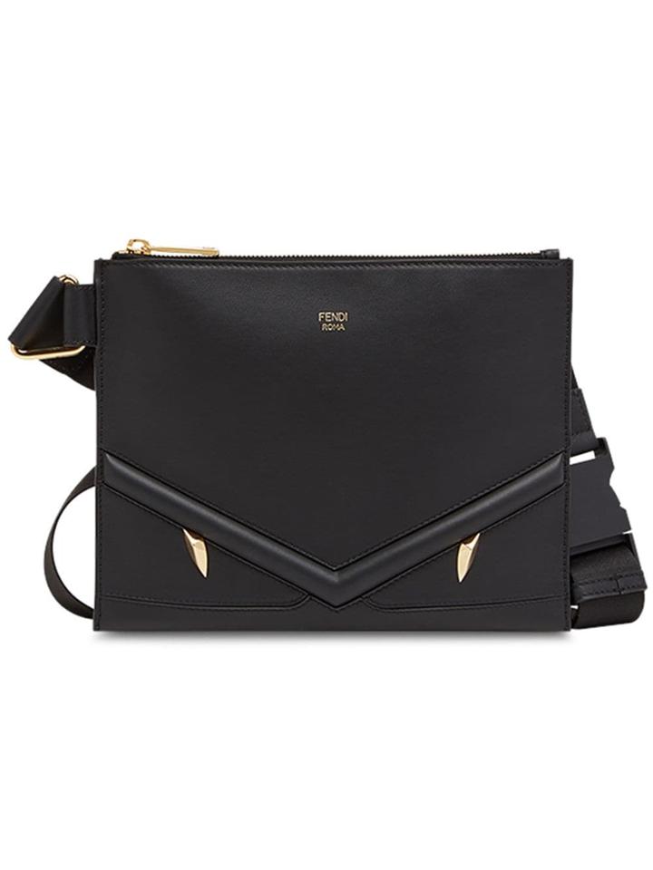 Fendi Slim Zipped Messenger Bag - Black