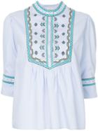 Talitha Embroidered Willow Top - Blue