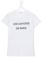 Les Coyotes De Paris Logo Print T-shirt, Girl's, Size: 16 Yrs, White
