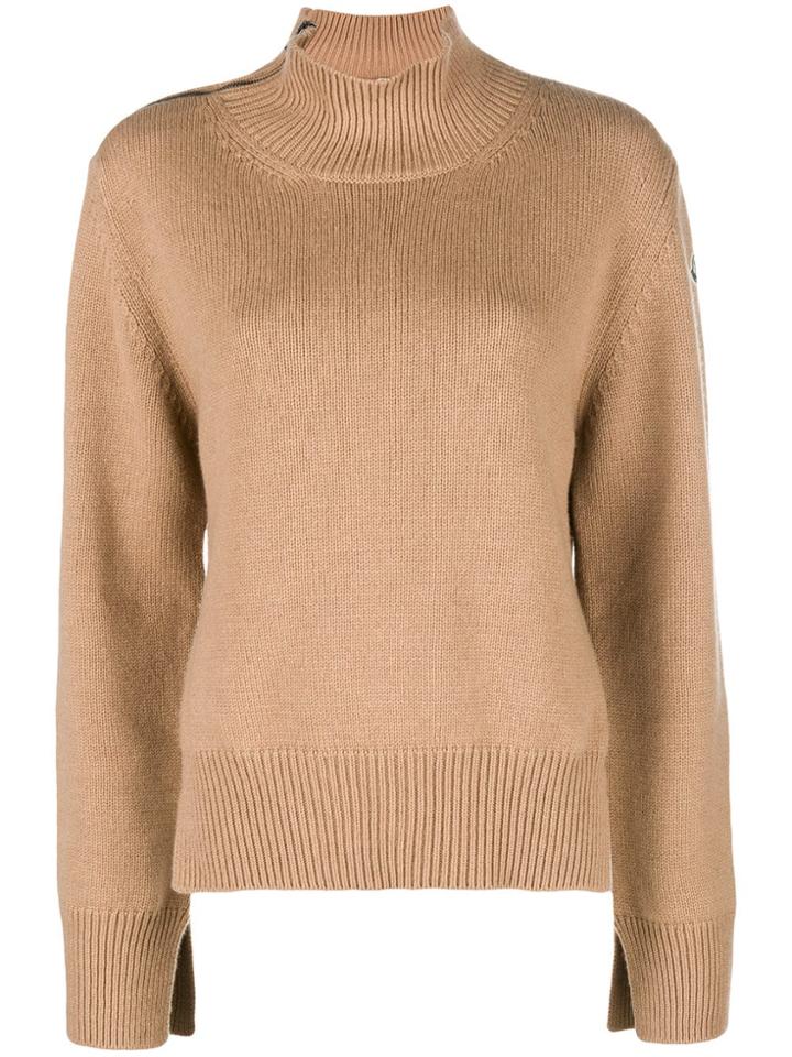 Moncler Turtle-neck Fitted Sweater - Brown
