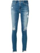 Ag Jeans Ripped Step Hem Jeans - Blue