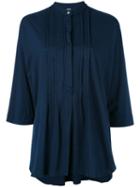 Aspesi - Pleated Front Shirt - Women - Cotton - S, Blue, Cotton