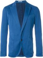 Boglioli Peaked Lapel Blazer, Men's, Size: 52, Blue, Silk/cotton/spandex/elastane/cupro