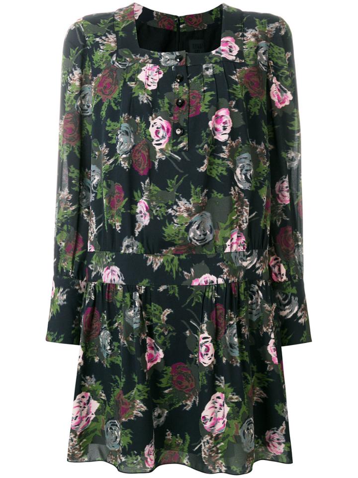 Anna Sui Square Neck Shift Dress - Black