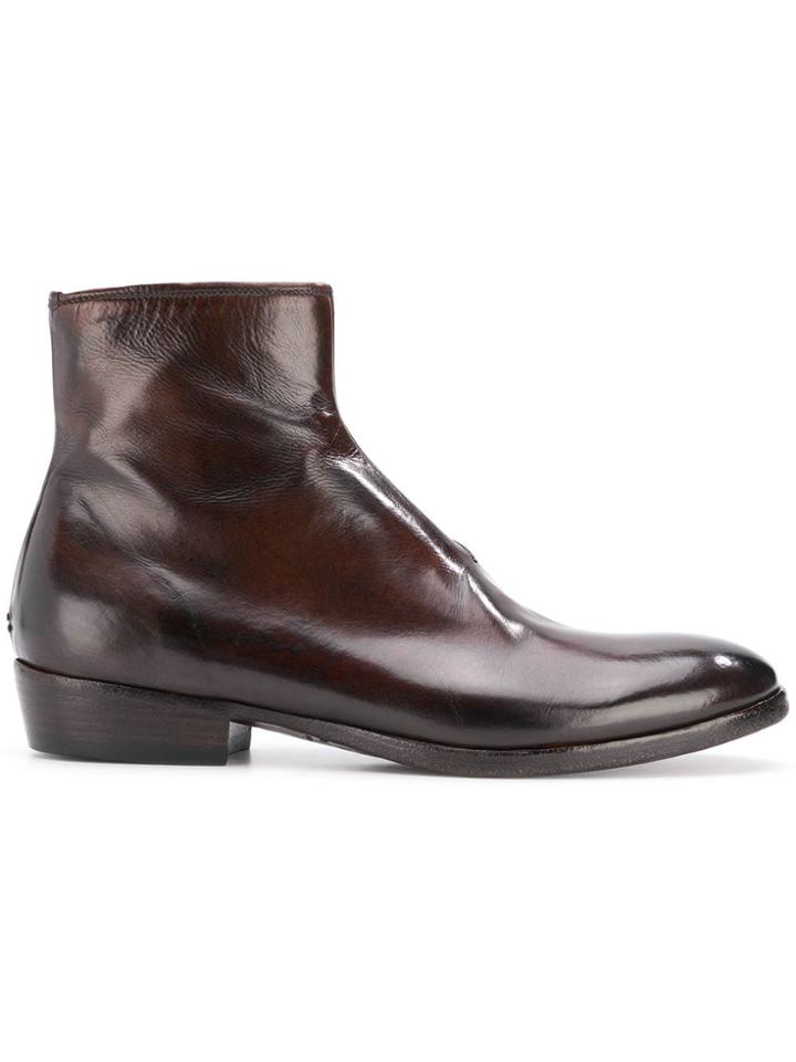 Silvano Sassetti Almond Toe Ankle Boots - Brown
