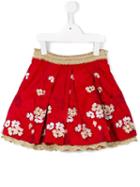 Quis Quis Floral Embroidered Skirt, Girl's, Size: 8 Yrs, Red