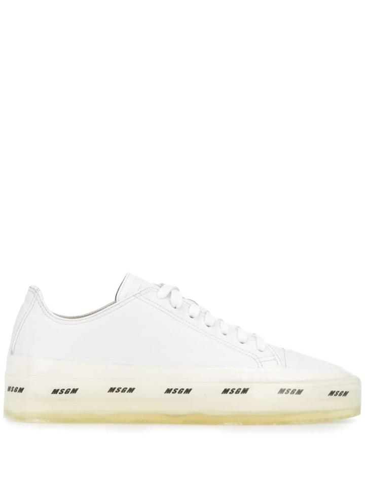 Msgm Oversized Logo Sole Sneakers - White