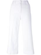 Barba Flared Cropped Trousers, Women's, Size: 44, White, Cotton/spandex/elastane