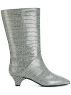 Marni Croc Embossed Boots - Grey