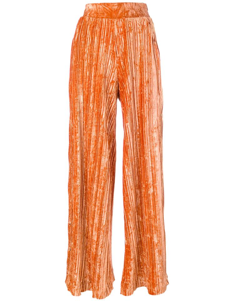 Aviù Pleated Pants - Yellow & Orange