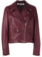 Mcq Alexander Mcqueen Classic Biker Jacket, Women's, Size: 40, Red, Goat Skin/polyester