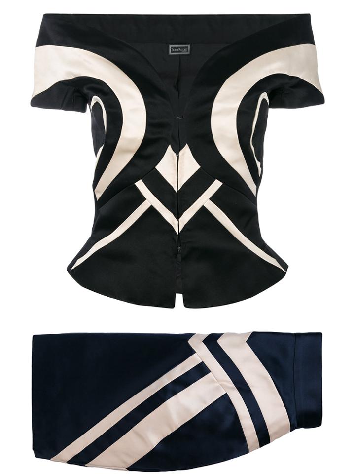 Versace Vintage Graphic Top & Skirt - Black