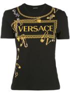 Versace Graphic Logo Print T-shirt - Black