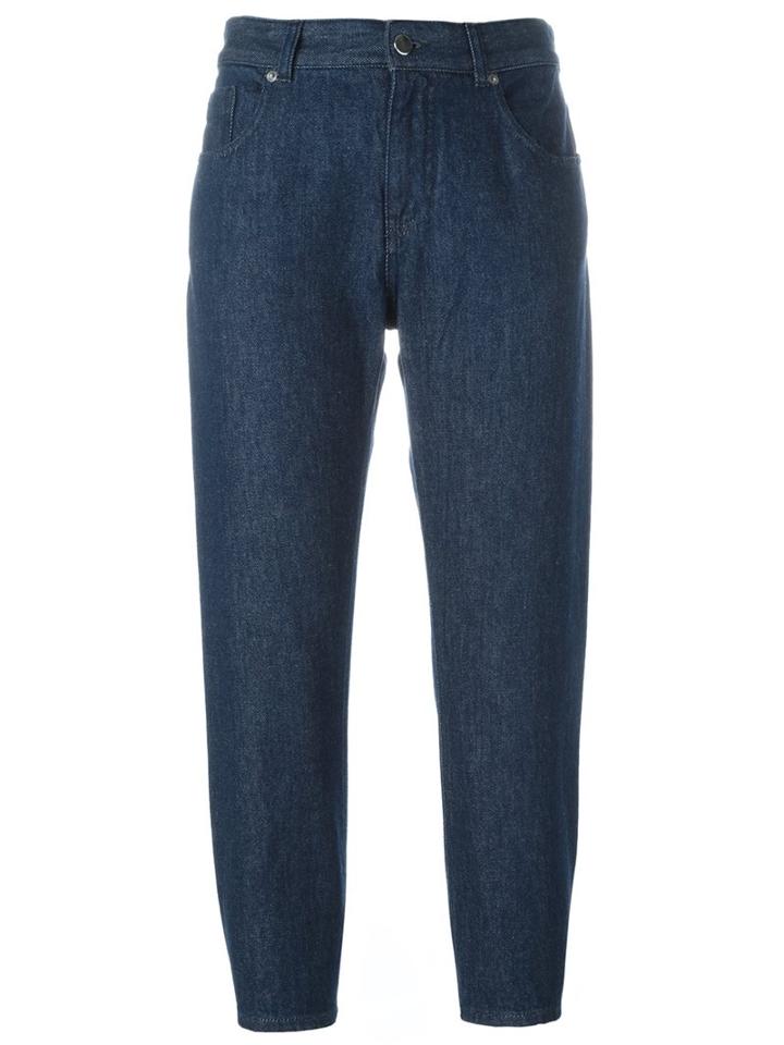 Mm6 Maison Margiela Cropped Denim Trousers, Women's, Size: 42, Blue, Cotton