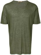 Nuur Raw Hem Sheer T-shirt - Green