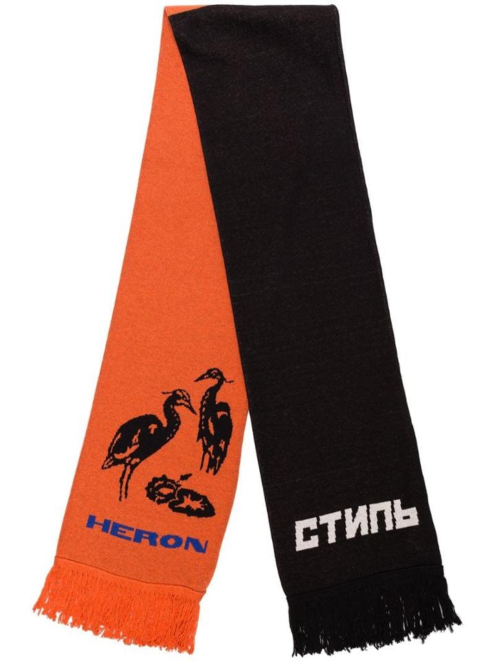 Heron Preston Heron Intarsia-knit Scarf - Black