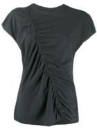 Raquel Allegra Diagonal Ruched T-shirt - Black