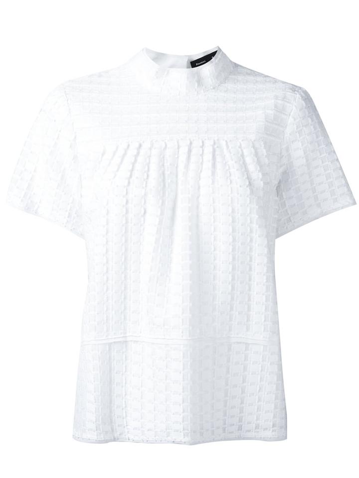 Proenza Schouler Frayed Top, Women's, Size: Large, White, Silk/cotton
