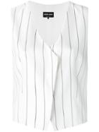 Giorgio Armani Pinstripe Waistcoat, Women's, Size: 44, White, Silk/viscose