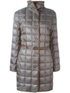 Fay Belted Quilted Coat, Women's, Size: Medium, Grey, Feather Down/polyamide/polyester