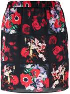 Kenzo - Antonio Lopez Mini Skirt - Women - Silk/polyester - 36, Women's, Black, Silk/polyester