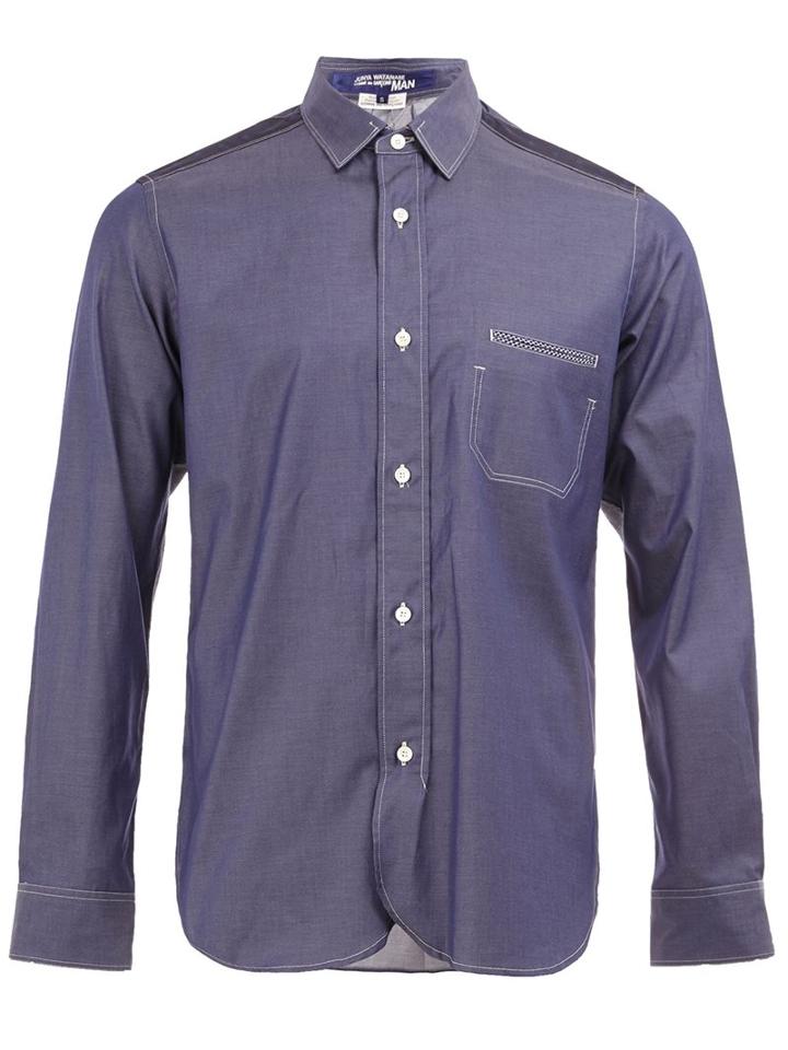 Junya Watanabe Comme Des Garçons Man Patch Detail Shirt, Men's, Size: Xl, Blue, Cotton