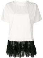 Mm6 Maison Margiela Tulle Hem T-shirt - White