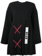 Msgm Logo Print Dress, Women's, Size: 40, Black, Polyester