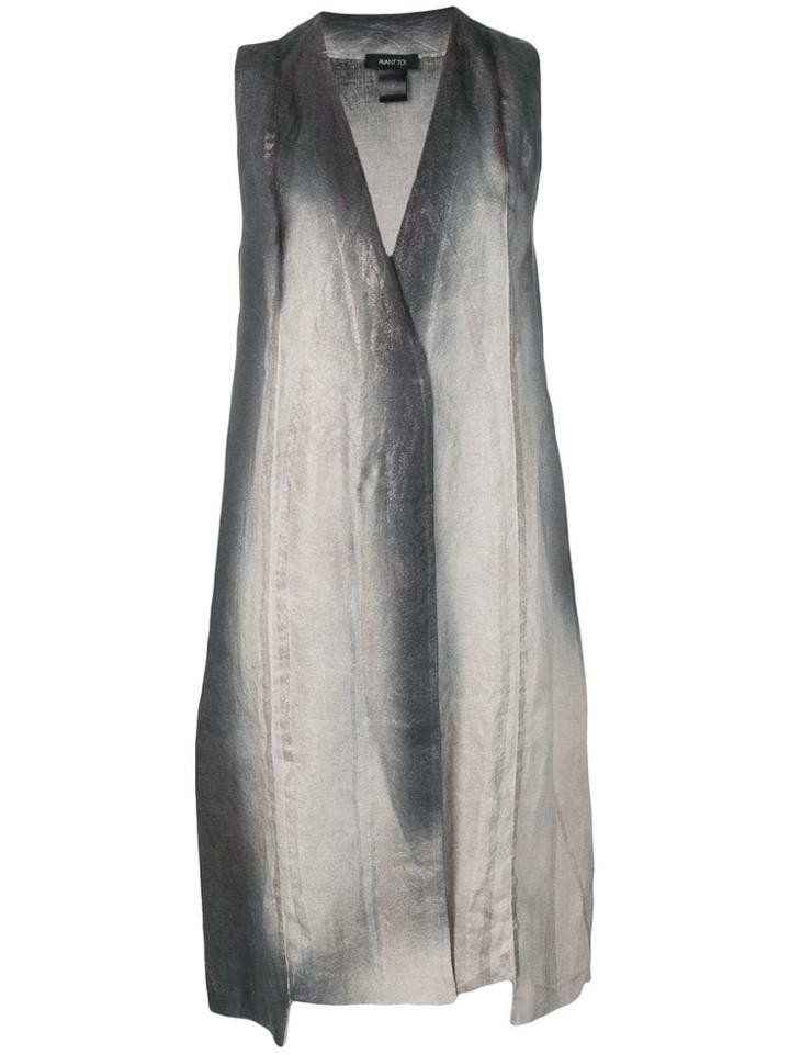 Avant Toi Gradient Long Waistcoat - Grey