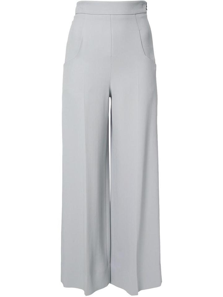 Roland Mouret Flared Trousers, Women's, Size: 10, Pink/purple, Viscose/acetate/spandex/elastane