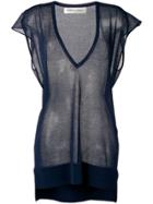 Lamberto Losani Oversized Sheer Top - Blue